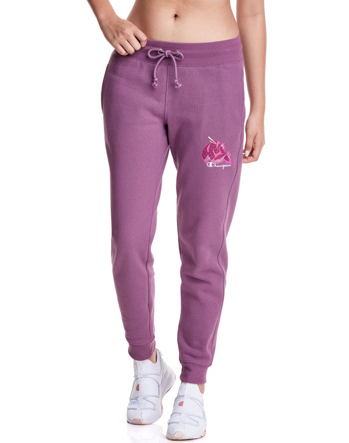 Champion Merlot Artist Series Reverse Weave Embroidered Script & Merlot Logo Joggingbroek Dames - Pa